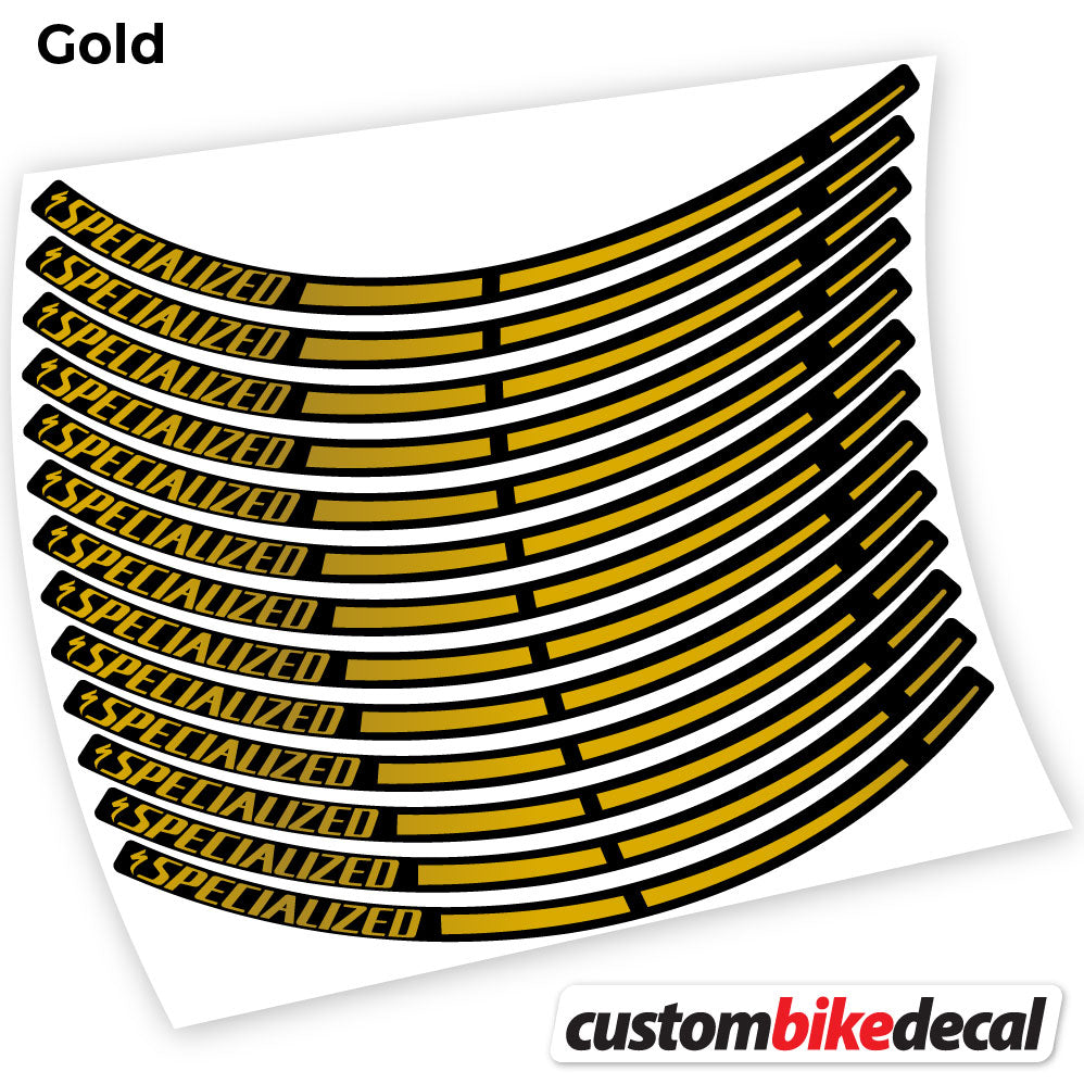 Adesivi Cerchi MTB Specialized in vinile - Oro