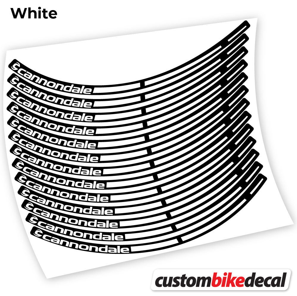 Adesivi Cerchi MTB cannondale in vinile - Bianco