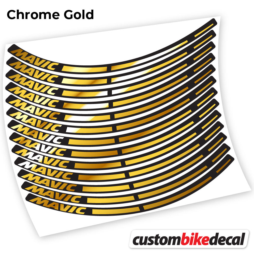 Adesivi Cerchi MTB Mavic in vinile - Oro Cromato
