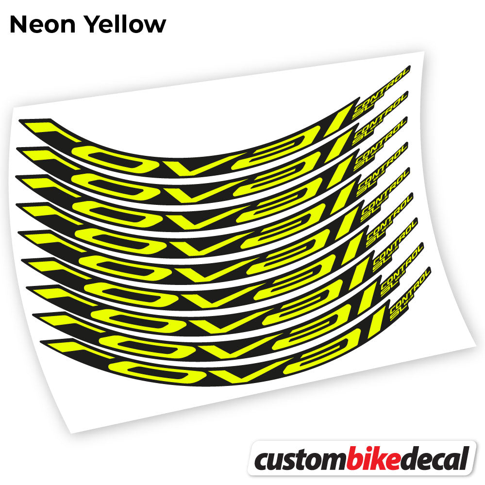 Adesivi Cerchi MTB Roval Control SL 2021 in vinile - Giallo Neon