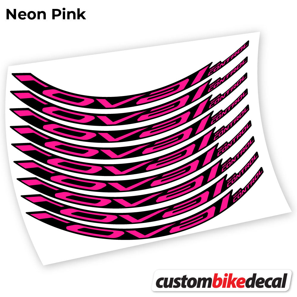 Adesivi Cerchi MTB Roval Control Carbon 2021 in vinile - Rosa Neon