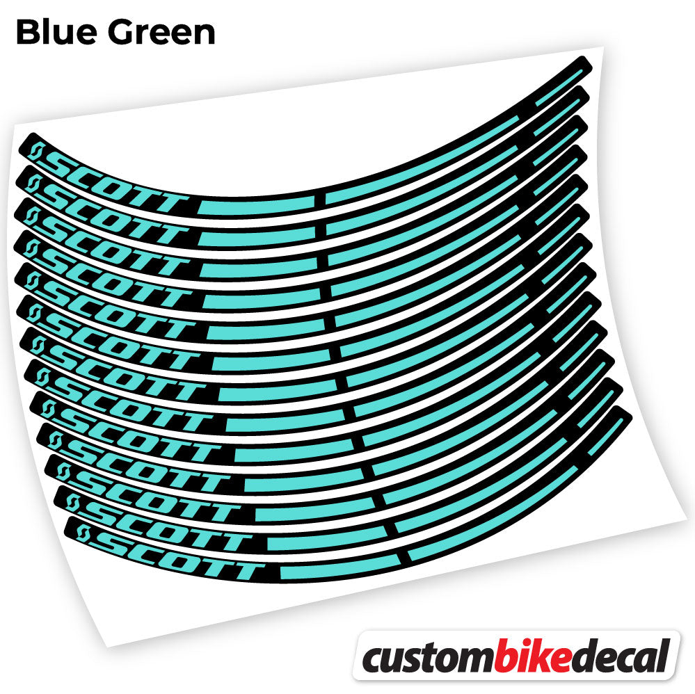 Adesivi Cerchi MTB Scott in vinile - Verde Acqua