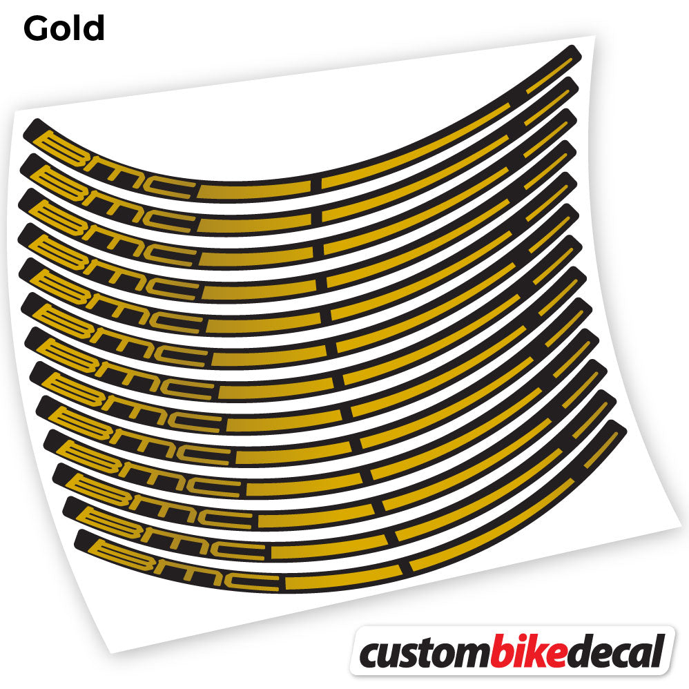 Adesivi Cerchi MTB BMC in vinile - Oro