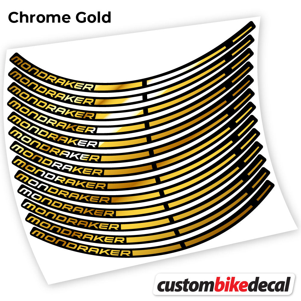 Adesivi Cerchi MTB Mondraker 29" in vinile - Oro Cromato