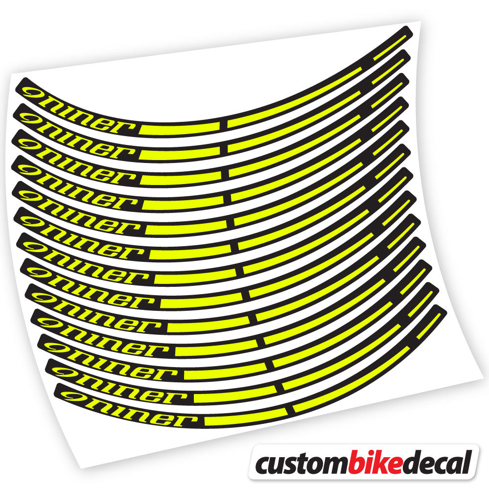 Adesivi Cerchi MTB Niner in vinile - Giallo Neon