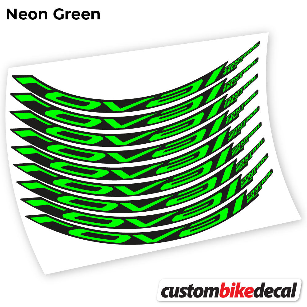 Adesivi Cerchi MTB Roval Control SL 2021 in vinile - Verde Neon