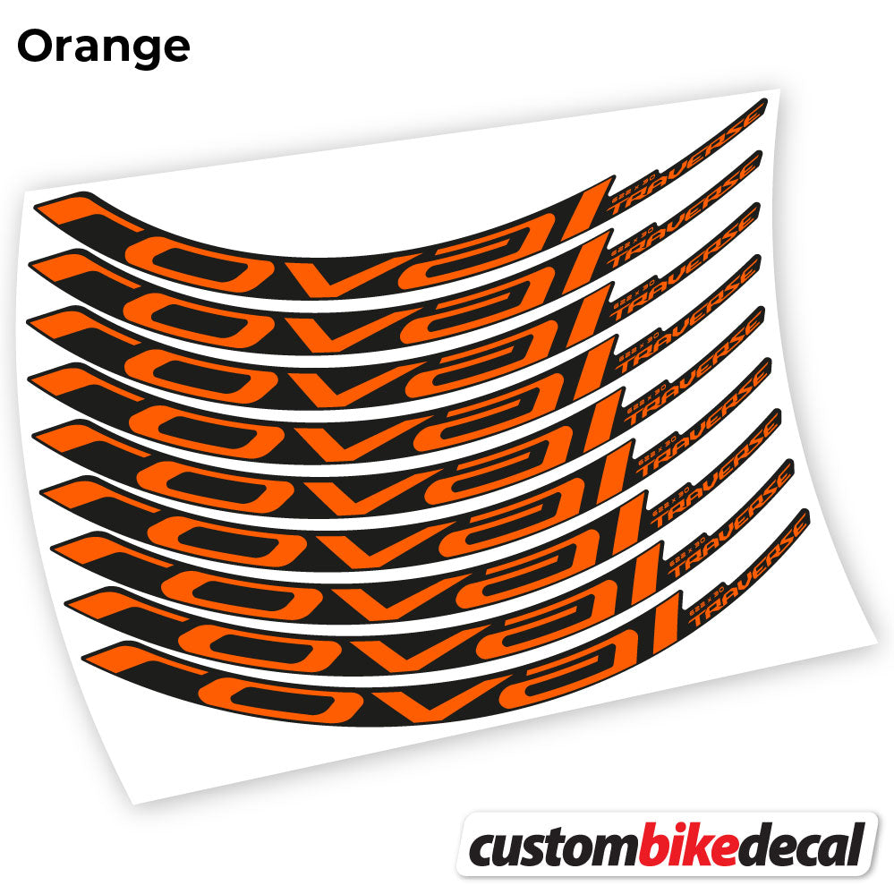 Adesivi Cerchi MTB Roval Traverse Carbon 2021 in vinile - Arancione
