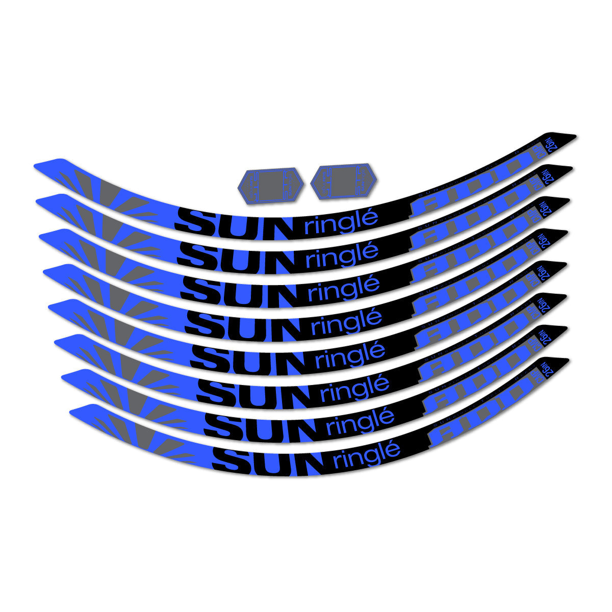 Adesivi Cerchi MTB Sun Ringle ADD Comp 2017-2018 26" in vinile - Blu Medio