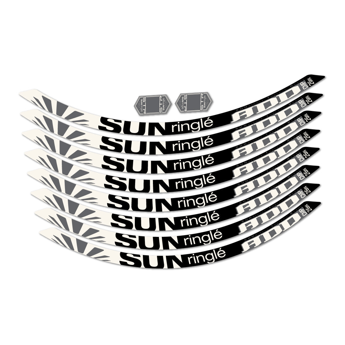Adesivi Cerchi MTB Sun Ringle ADD Comp 2017-2018 26" in vinile - Bianco Osso