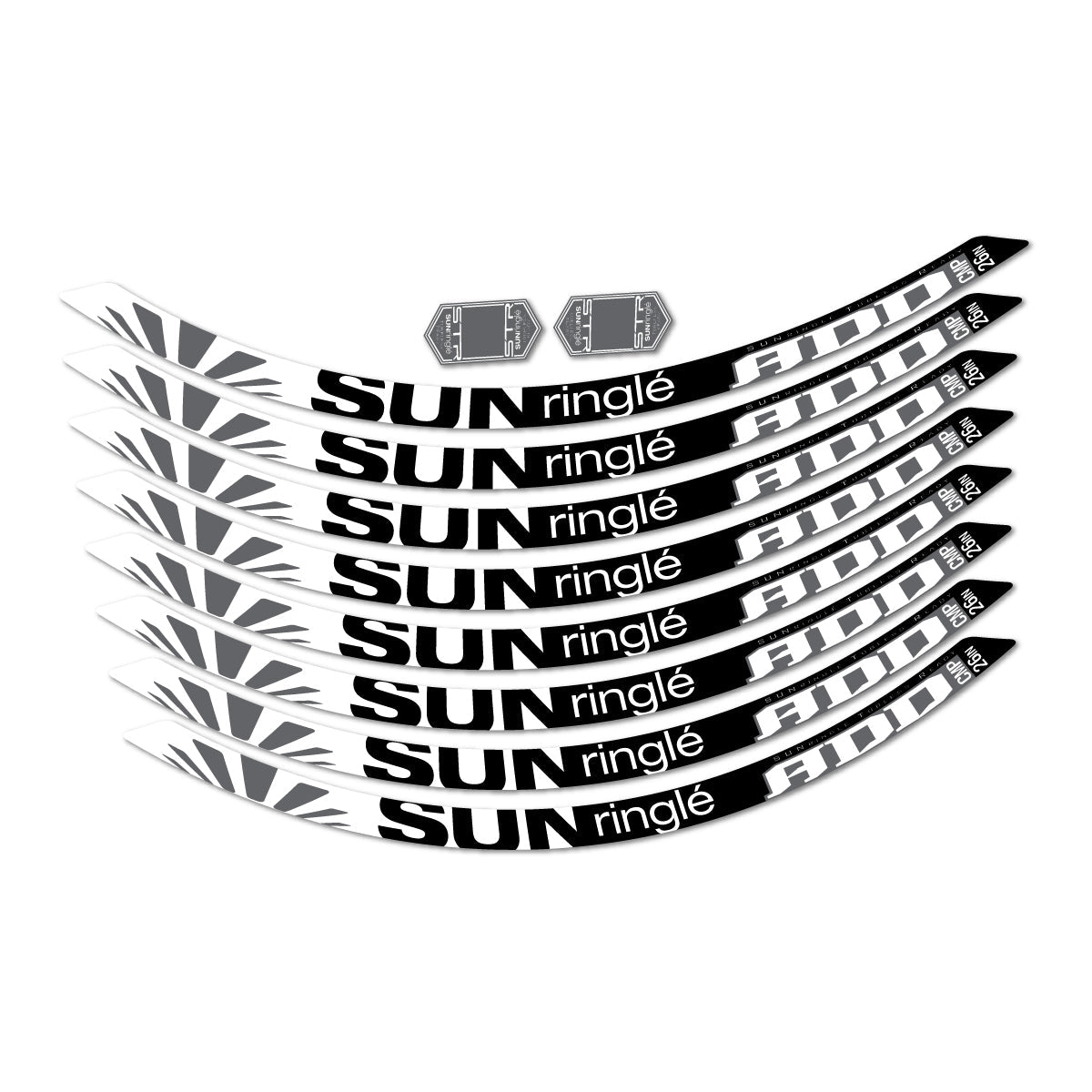 Adesivi Cerchi MTB Sun Ringle ADD Comp 2017-2018 26" in vinile - Bianco