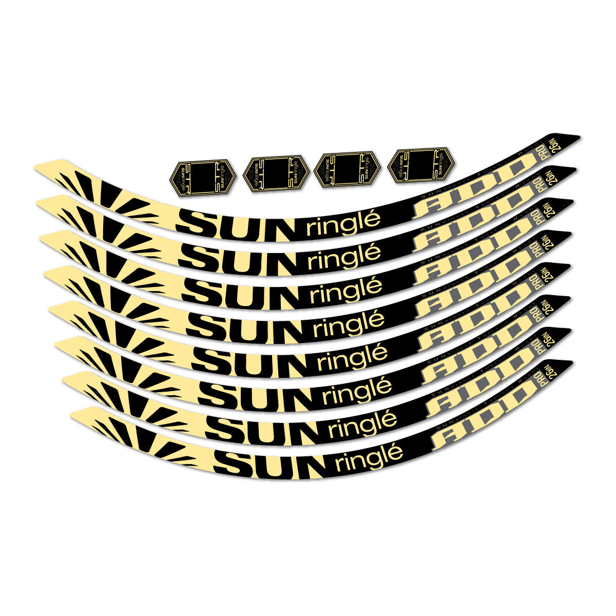 Adesivi Cerchi MTB Sun Ringle ADD Pro 2017-2018 26" in vinile - Crema