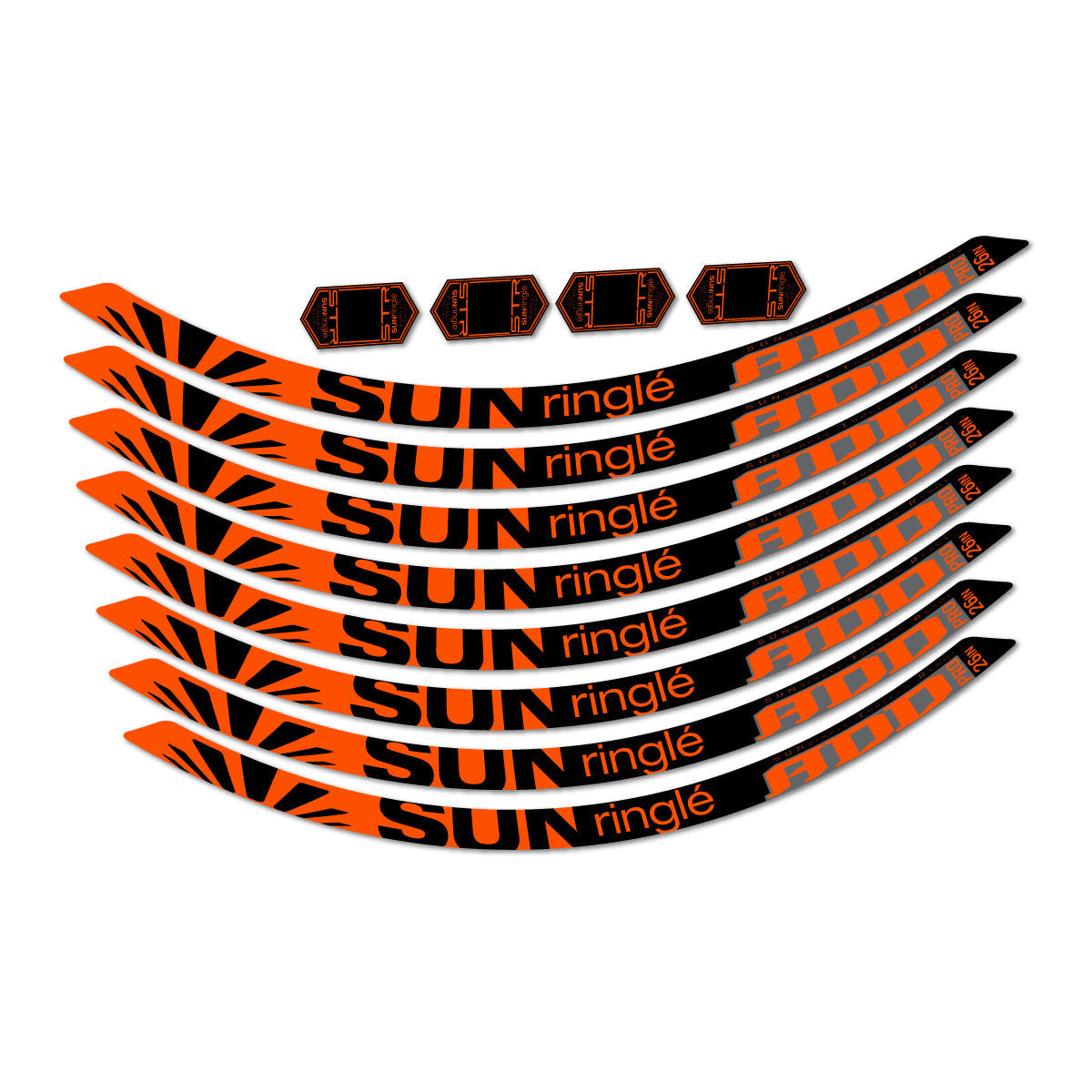 Adesivi Cerchi MTB Sun Ringle ADD Pro 2017-2018 26" in vinile - Arancione