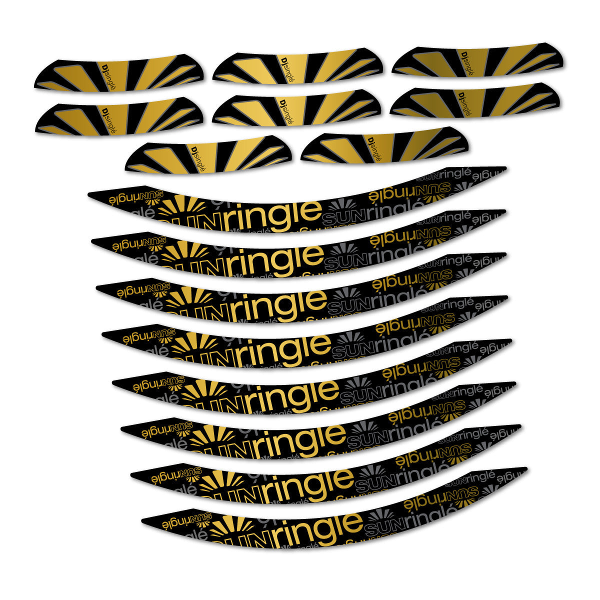 Adesivi Cerchi MTB Sun Ringle DJ Single 2017-2018 26" in vinile - Oro