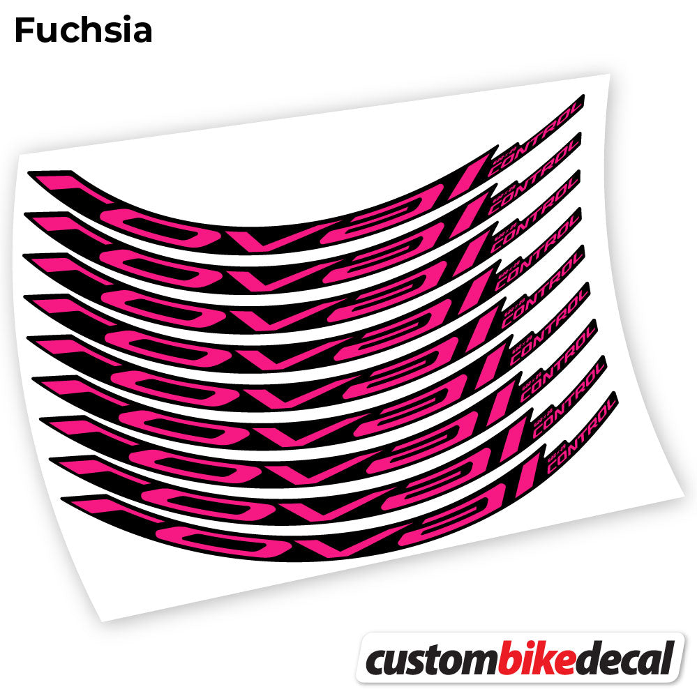 Adesivi Cerchi MTB Roval Control Carbon 2021 in vinile - Fucsia