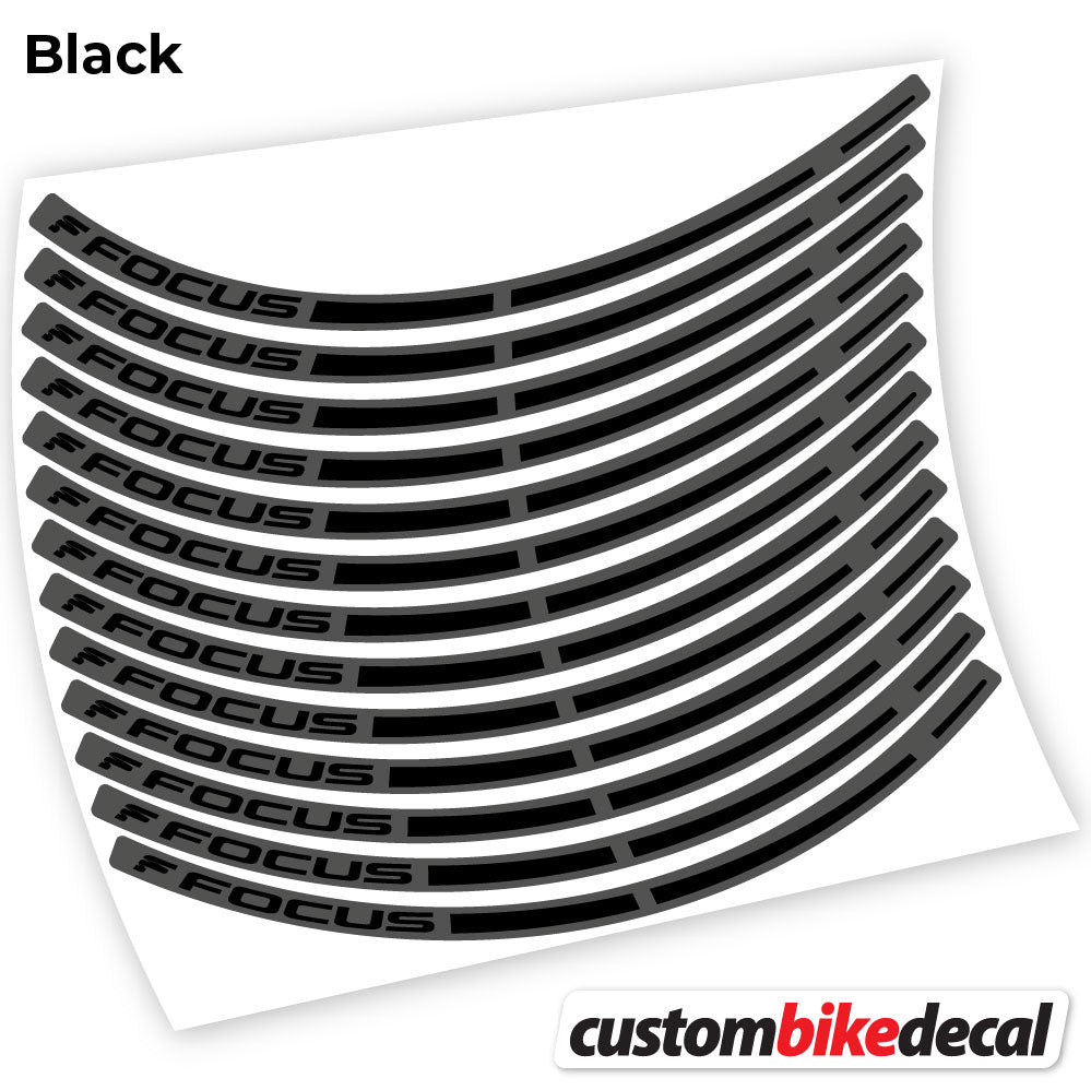 Adesivi Cerchi MTB Focus in vinile - Nero Opaco+Nero Lucido
