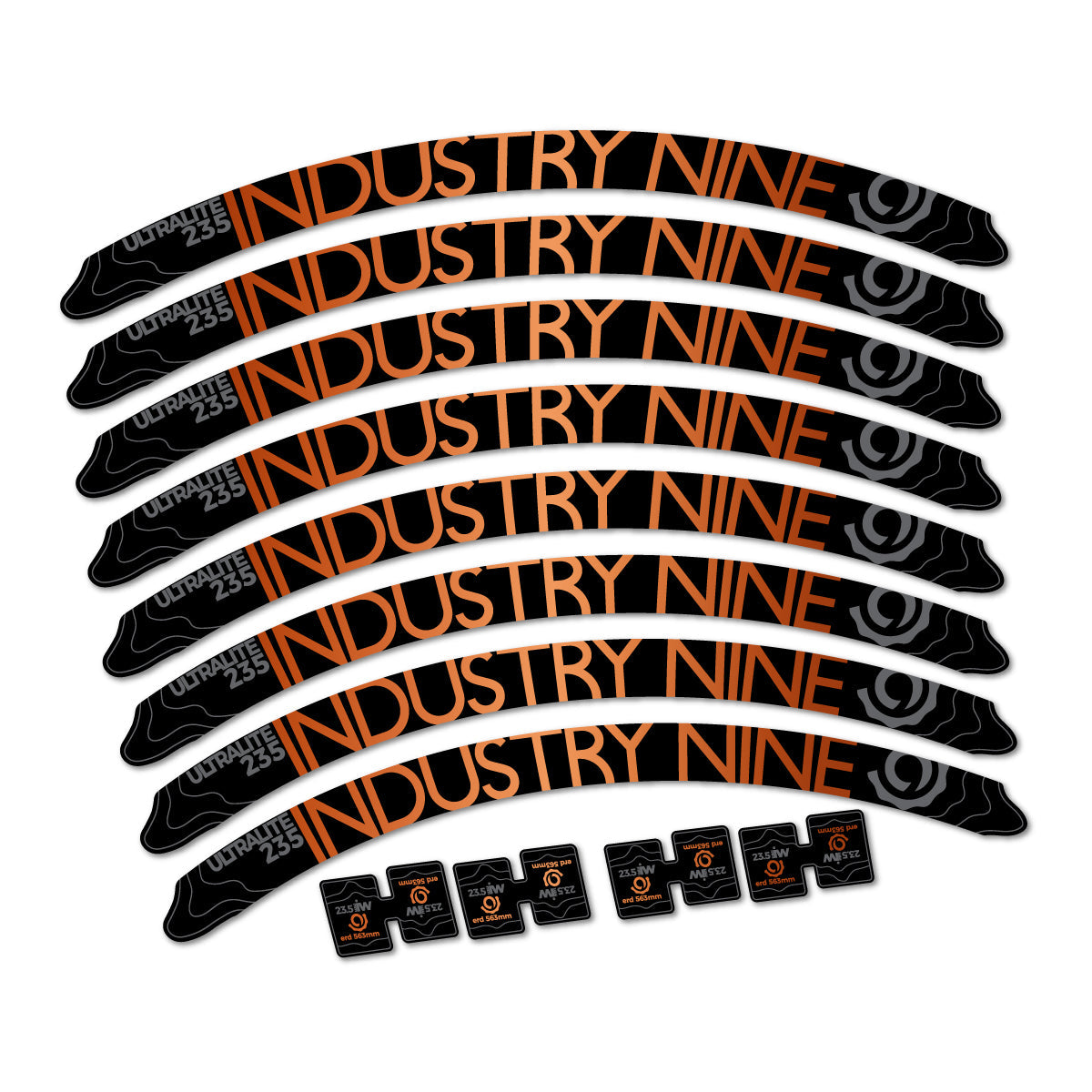 Adesivi Cerchi MTB Industry Nine Ultralite 235 2017-2018 27.5" in vinile - Bronzo