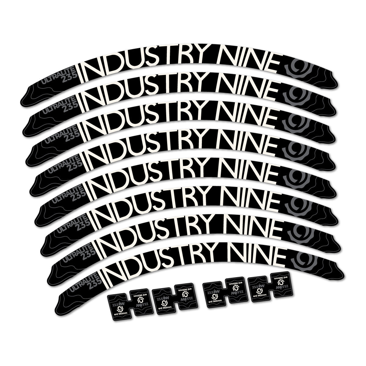 Adesivi Cerchi MTB Industry Nine Ultralite 235 2017-2018 27.5" in vinile - Bianco Osso