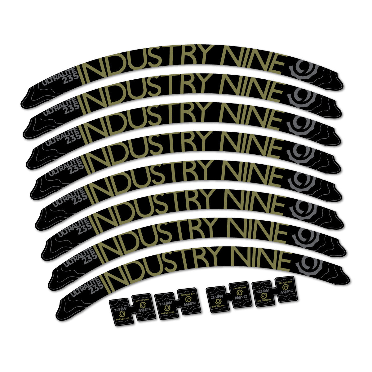 Adesivi Cerchi MTB Industry Nine Ultralite 235 2017-2018 27.5" in vinile - Cachi