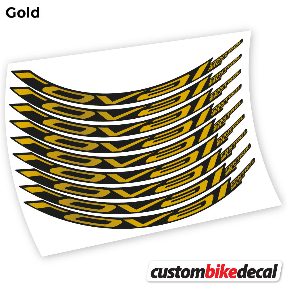 Adesivi Cerchi MTB Roval Control SL 2021 in vinile - Oro