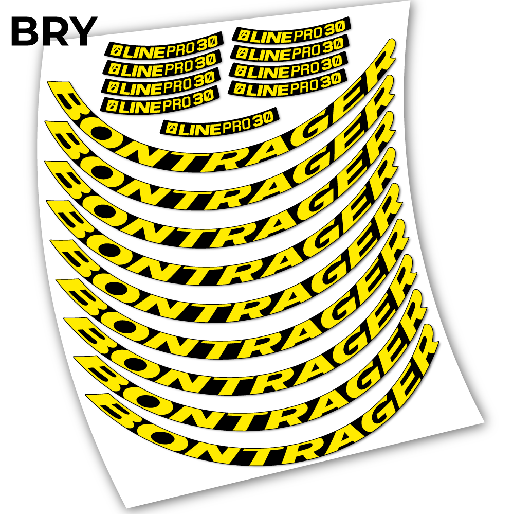 Adesivi Cerchi MTB Bontrager Line Pro 30 in vinile - Giallo