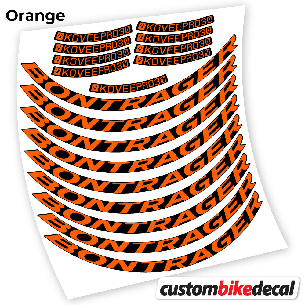 Adesivi Cerchi MTB Bontrager Kovee PRO 30 in vinile - Arancione
