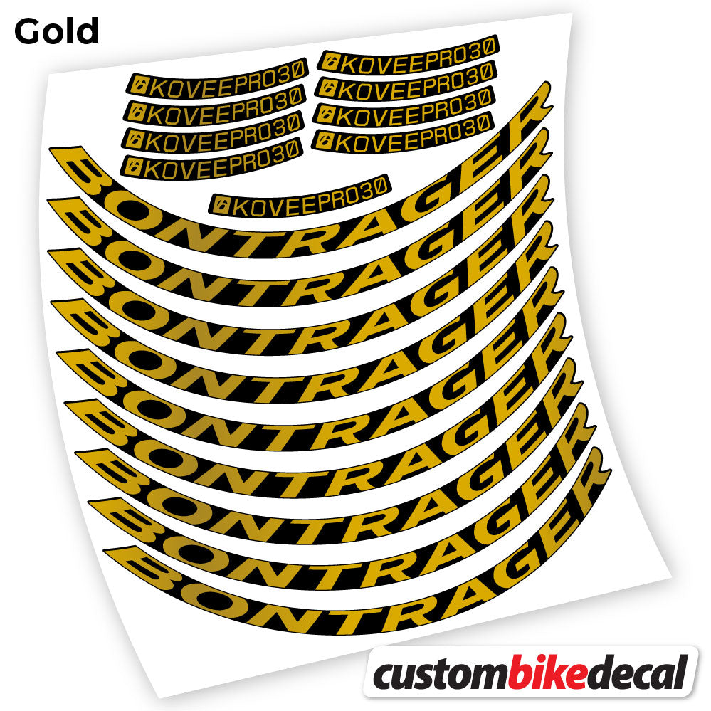 Adesivi Cerchi MTB Bontrager Kovee PRO 30 in vinile - Oro