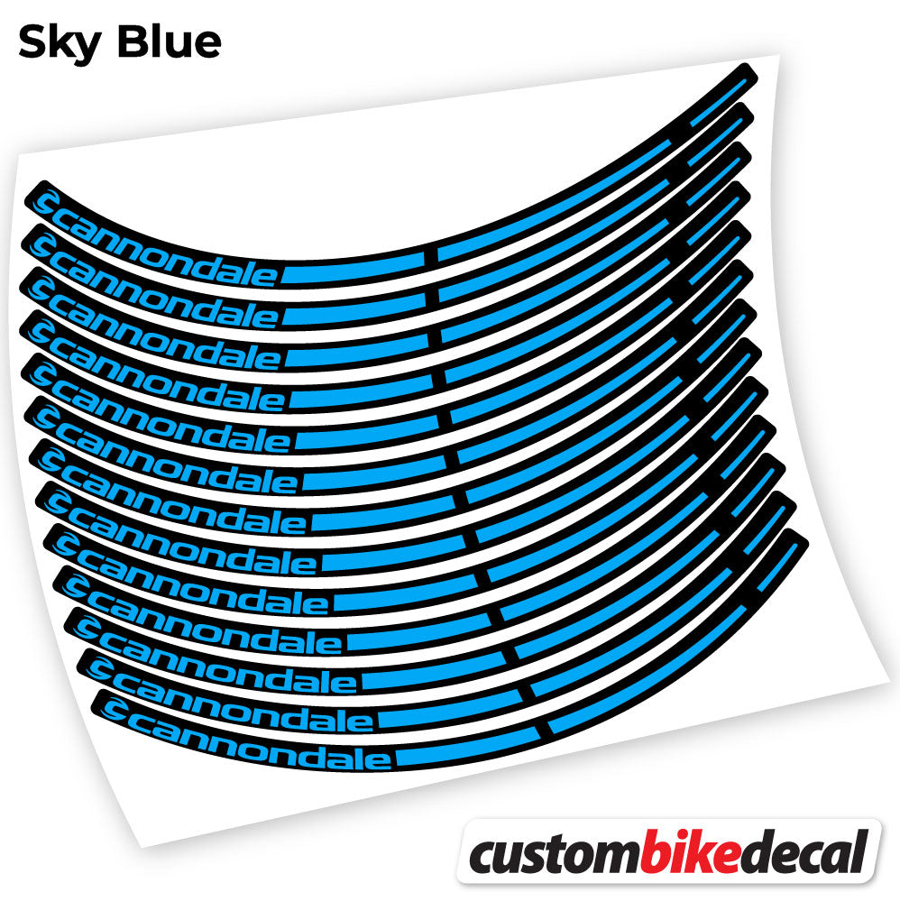 Adesivi Cerchi MTB cannondale in vinile - Azzurro Cielo