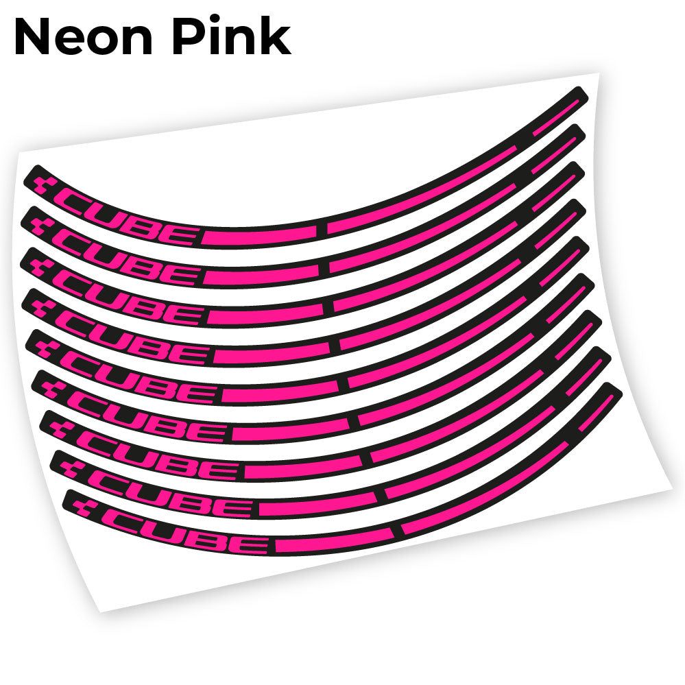 Adesivi Cerchi MTB Cube 29" in vinile - Rosa Neon