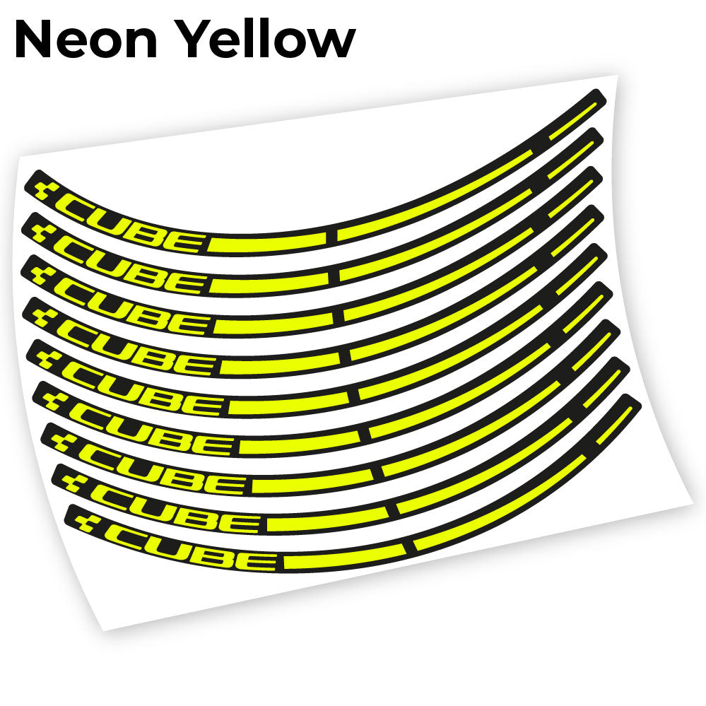 Adesivi Cerchi MTB Cube 29" in vinile - Giallo Neon