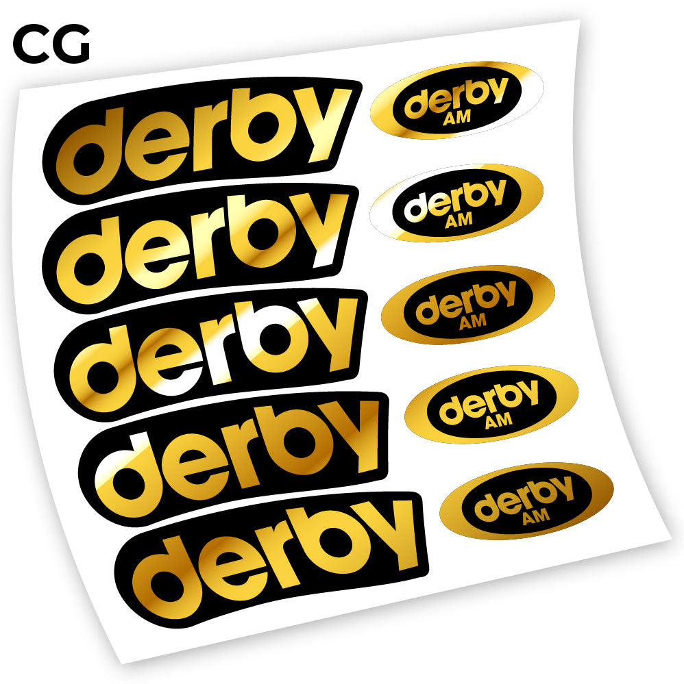 Adesivi Cerchi MTB Derby Carbon AM in vinile - Oro Cromato