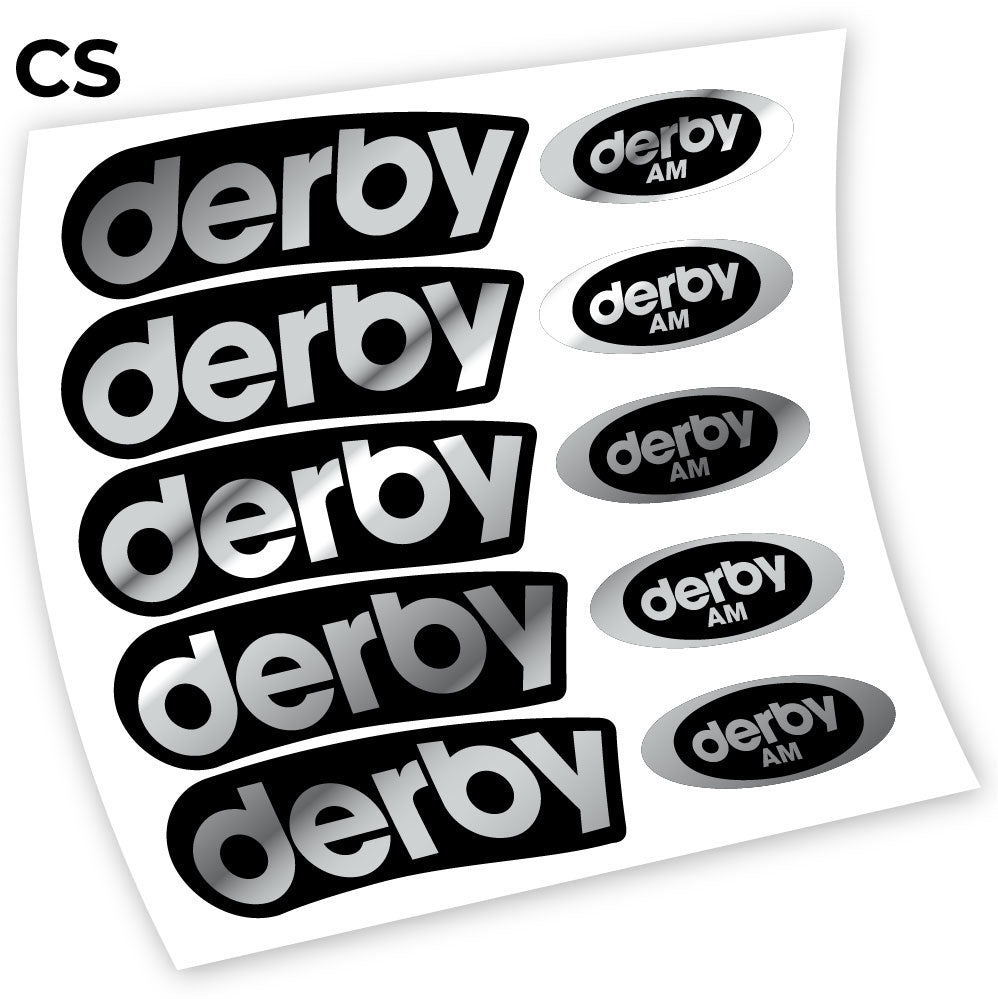 Adesivi Cerchi MTB Derby Carbon AM in vinile - Argento Cromato