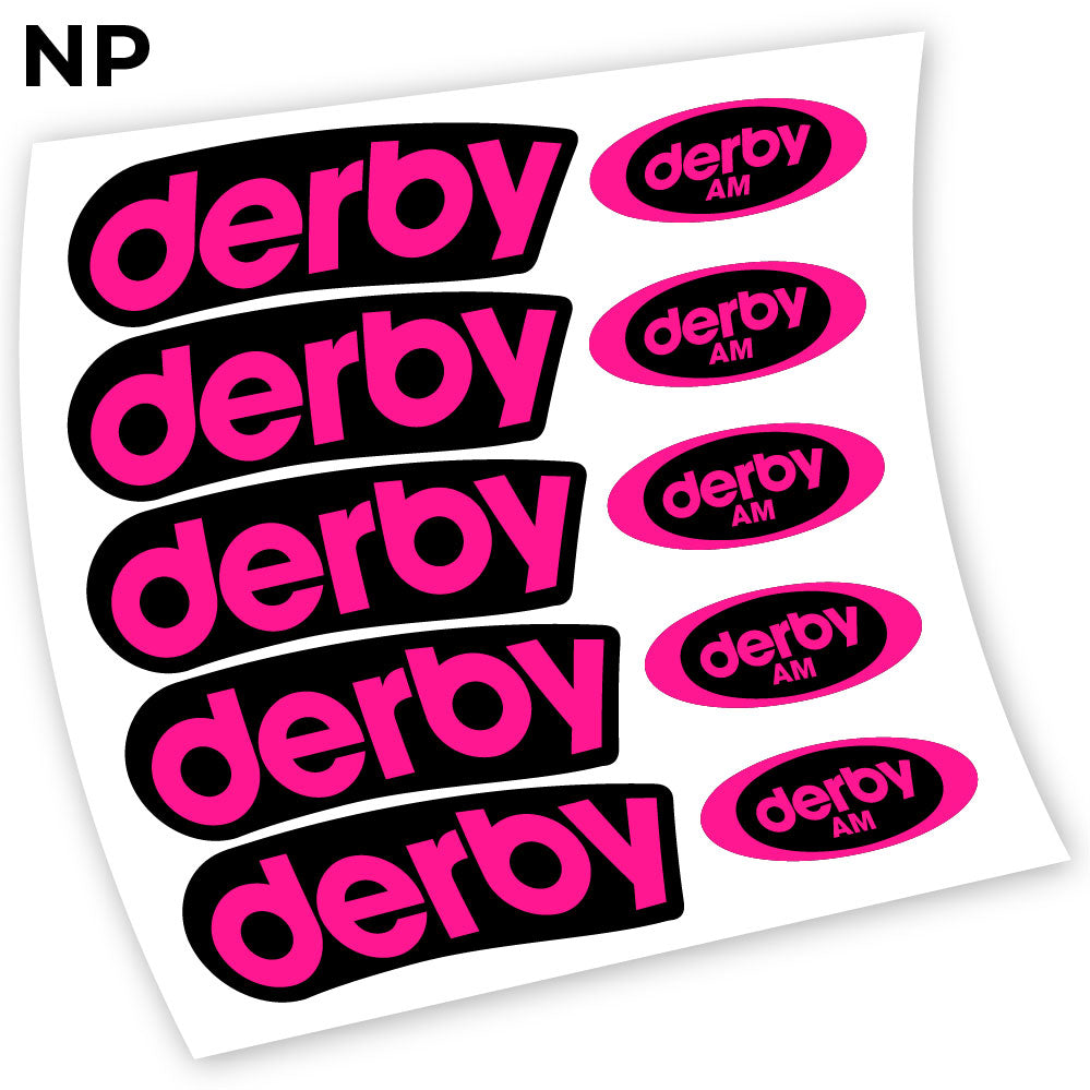 Adesivi Cerchi MTB Derby Carbon AM in vinile - Rosa Neon