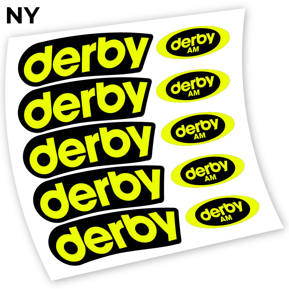 Adesivi Cerchi MTB Derby Carbon AM in vinile - Giallo Neon