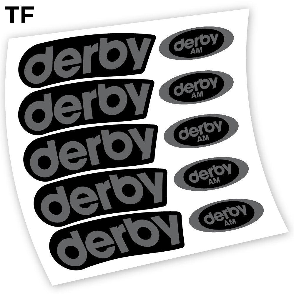 Adesivi Cerchi MTB Derby Carbon AM in vinile - Grigio Traffico