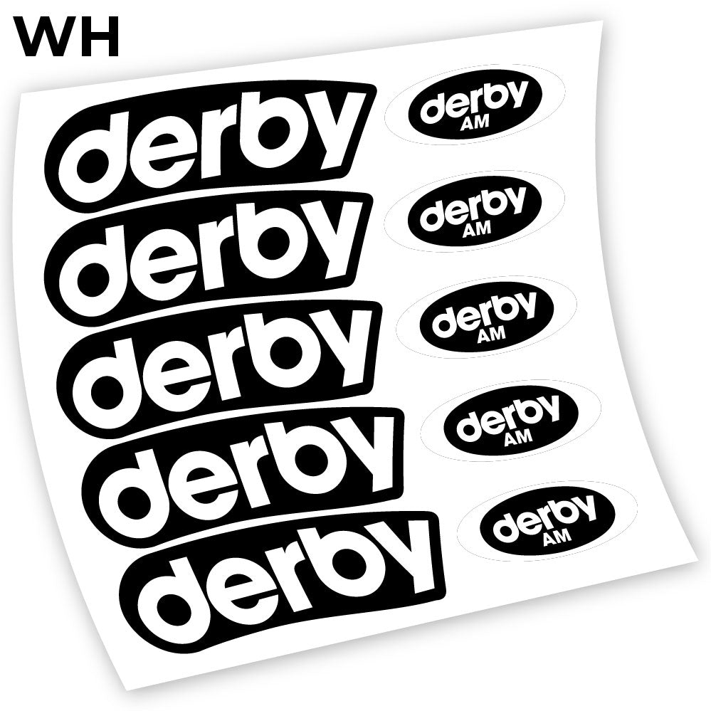 Adesivi Cerchi MTB Derby Carbon AM in vinile - Bianco