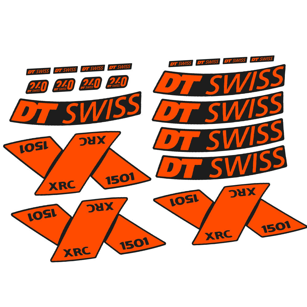 Adesivi Cerchi MTB DT Swiss XRC 1501 Spline 2022 29" in vinile - Arancione Neon