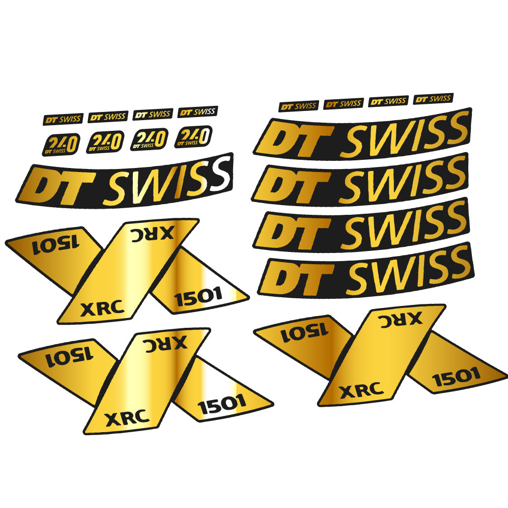 Adesivi Cerchi MTB DT Swiss XRC 1501 Spline 2022 29" in vinile - Oro Cromato
