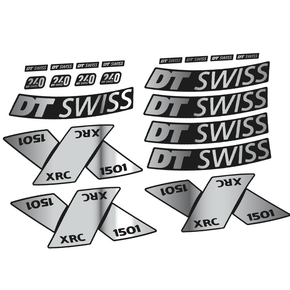Adesivi Cerchi MTB DT Swiss XRC 1501 Spline 2022 29" in vinile - Argento Cromato