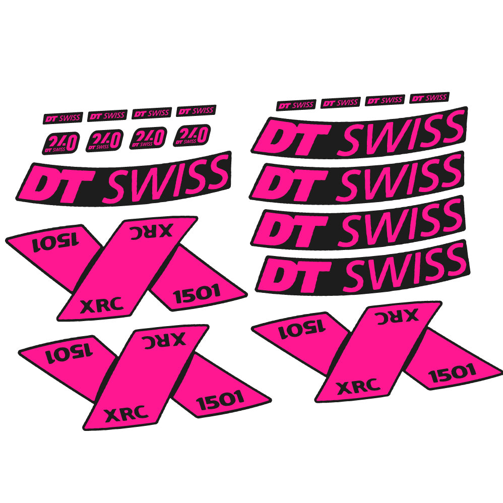 Adesivi Cerchi MTB DT Swiss XRC 1501 Spline 2022 29" in vinile - Rosa Neon