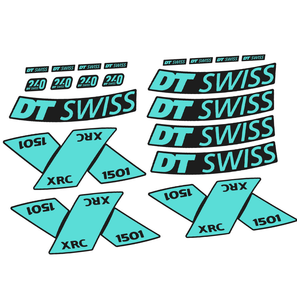 Adesivi Cerchi MTB DT Swiss XRC 1501 Spline 2022 29" in vinile - Verde Acqua