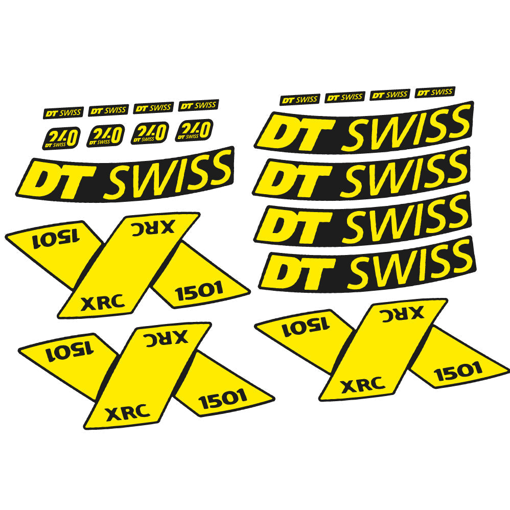 Adesivi Cerchi MTB DT Swiss XRC 1501 Spline 2022 29" in vinile - Giallo