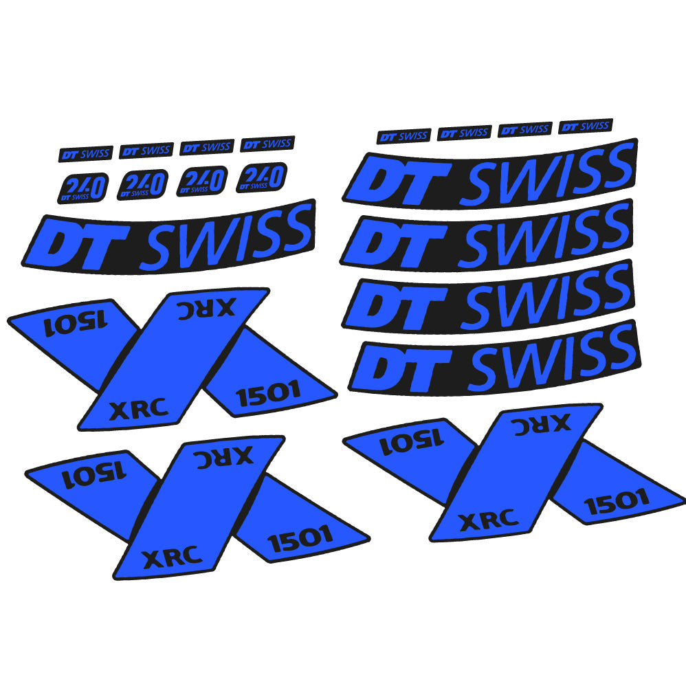Adesivi Cerchi MTB DT Swiss XRC 1501 Spline 2022 29" in vinile - Blu Medio