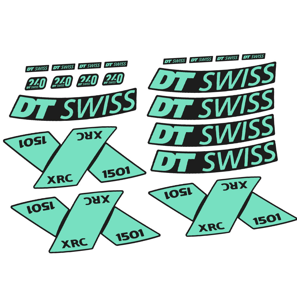 Adesivi Cerchi MTB DT Swiss XRC 1501 Spline 2022 29" in vinile - Verde Menta