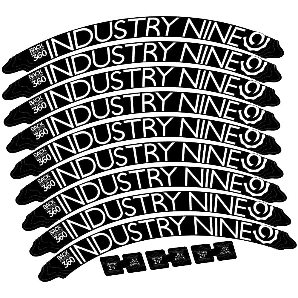 Adesivi Cerchi MTB Industry Nine Back Country 360 in vinile - Bianco