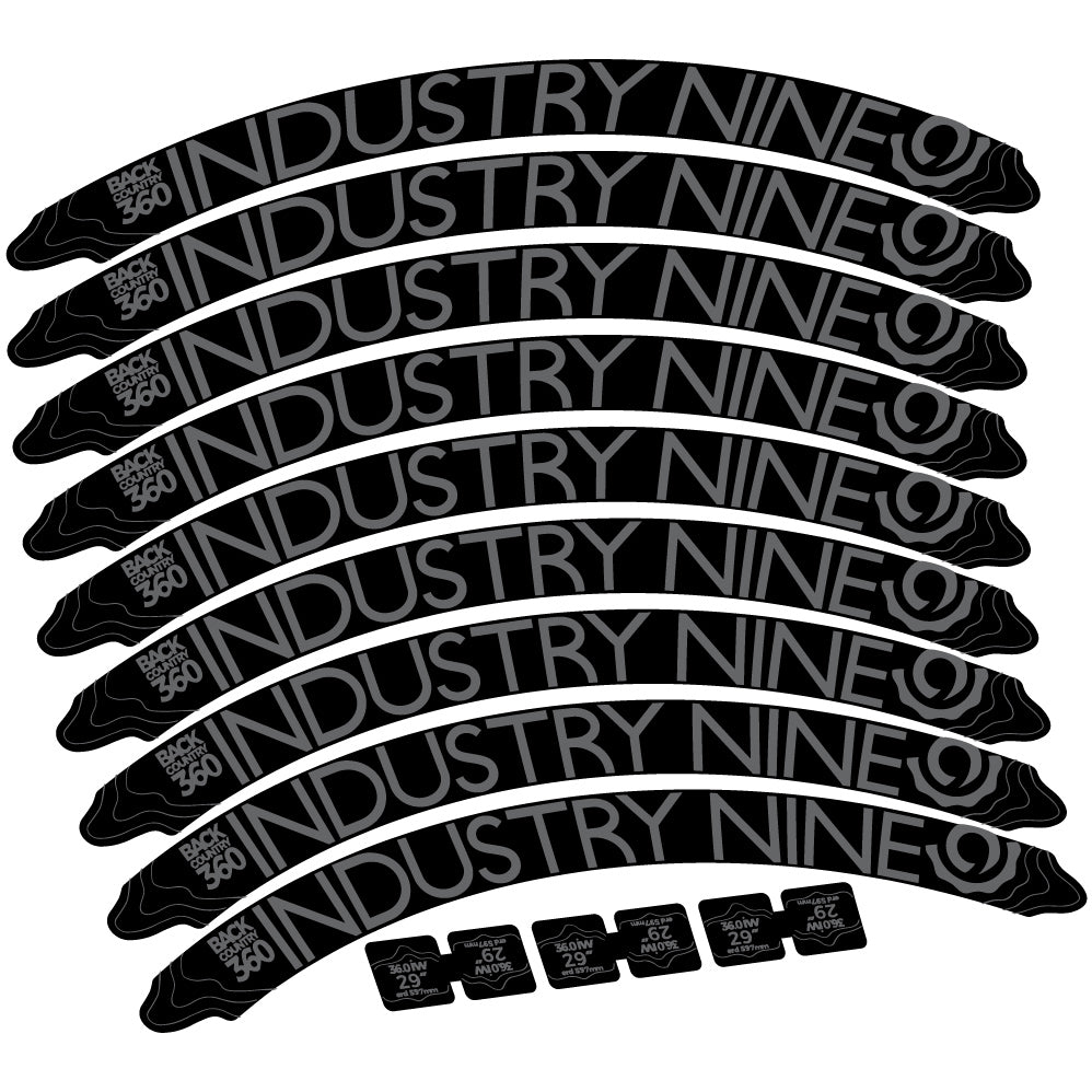 Adesivi Cerchi MTB Industry Nine Back Country 360 in vinile - Grigio Traffico