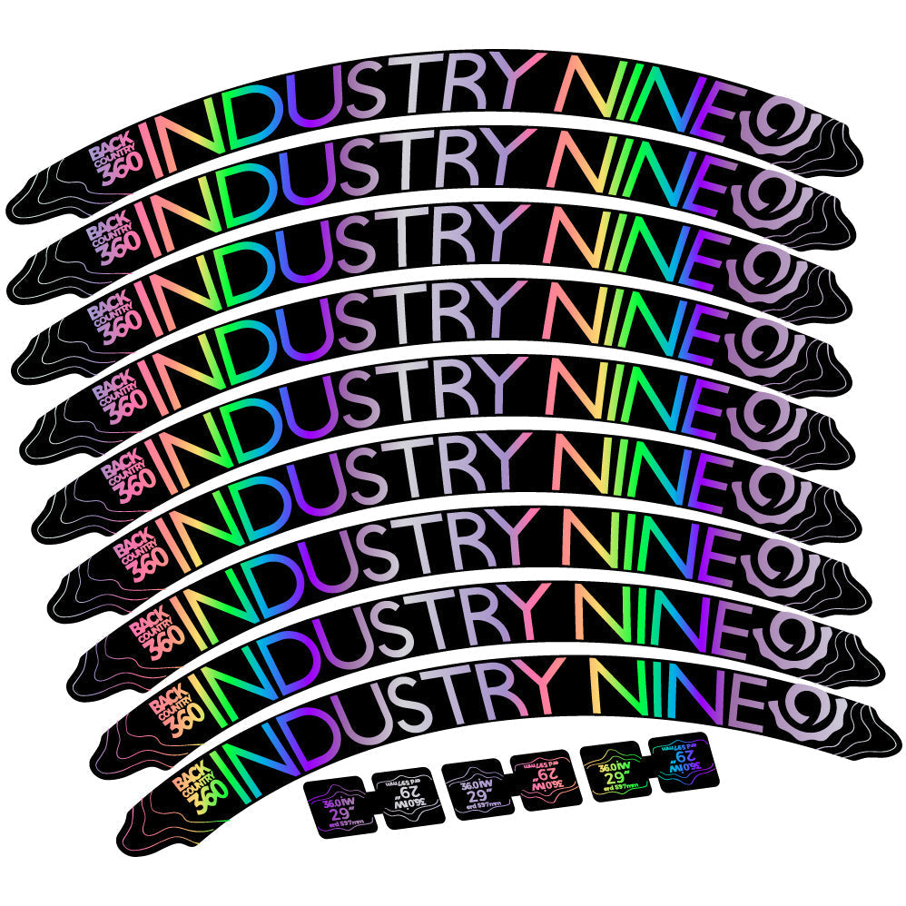 Adesivi Cerchi MTB Industry Nine Back Country 360 in vinile - Olografico