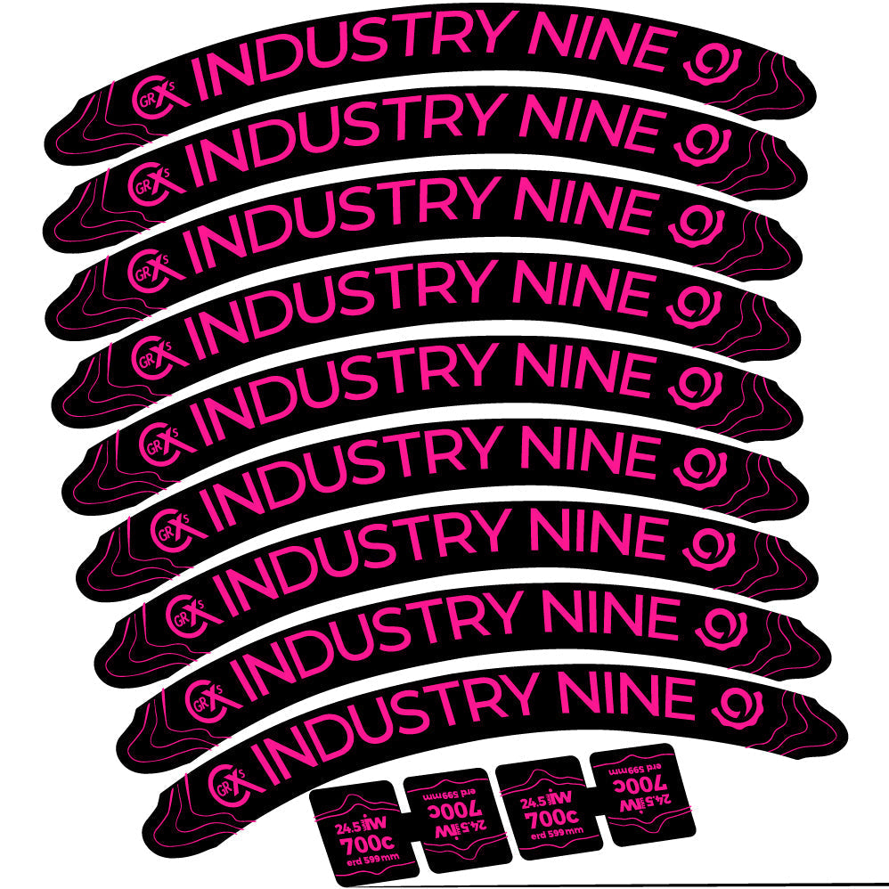 Adesivi Cerchi MTB Industry Nine GRCX in vinile - Rosa Neon