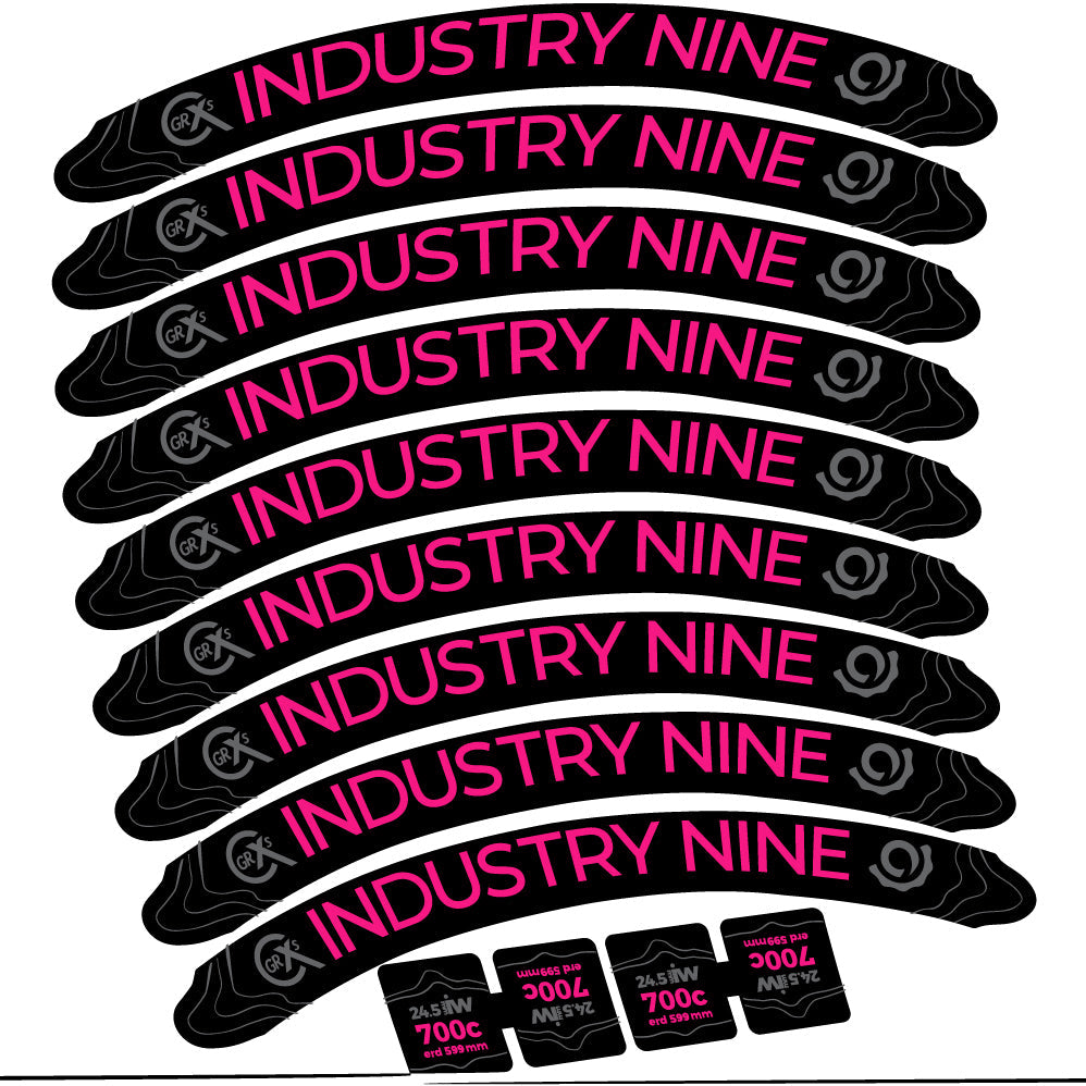 Adesivi Cerchi MTB Industry Nine GRCX in vinile - Fucsia