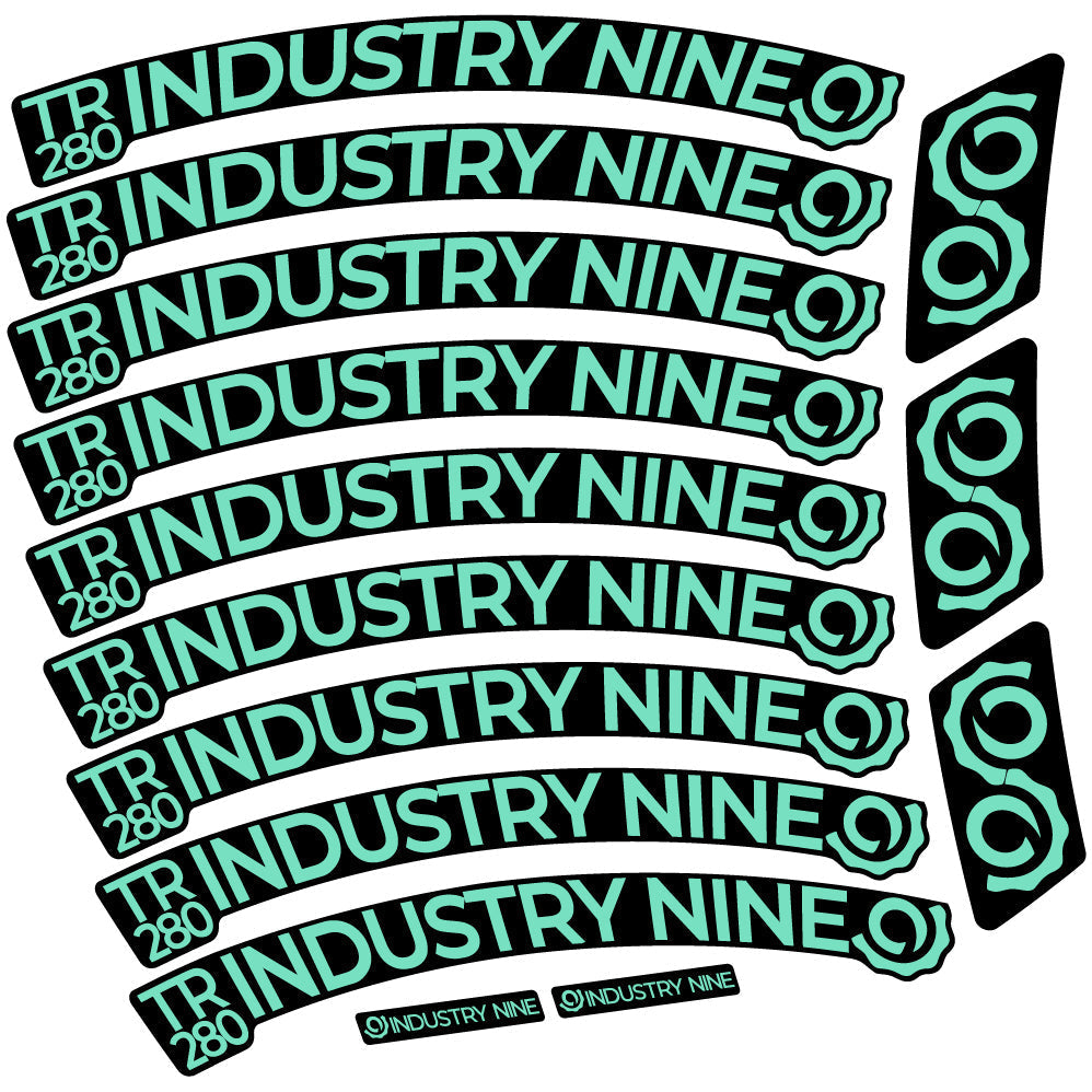 Adesivi Cerchi MTB Industry Nine Trail 280 Carbon in vinile - Verde Menta