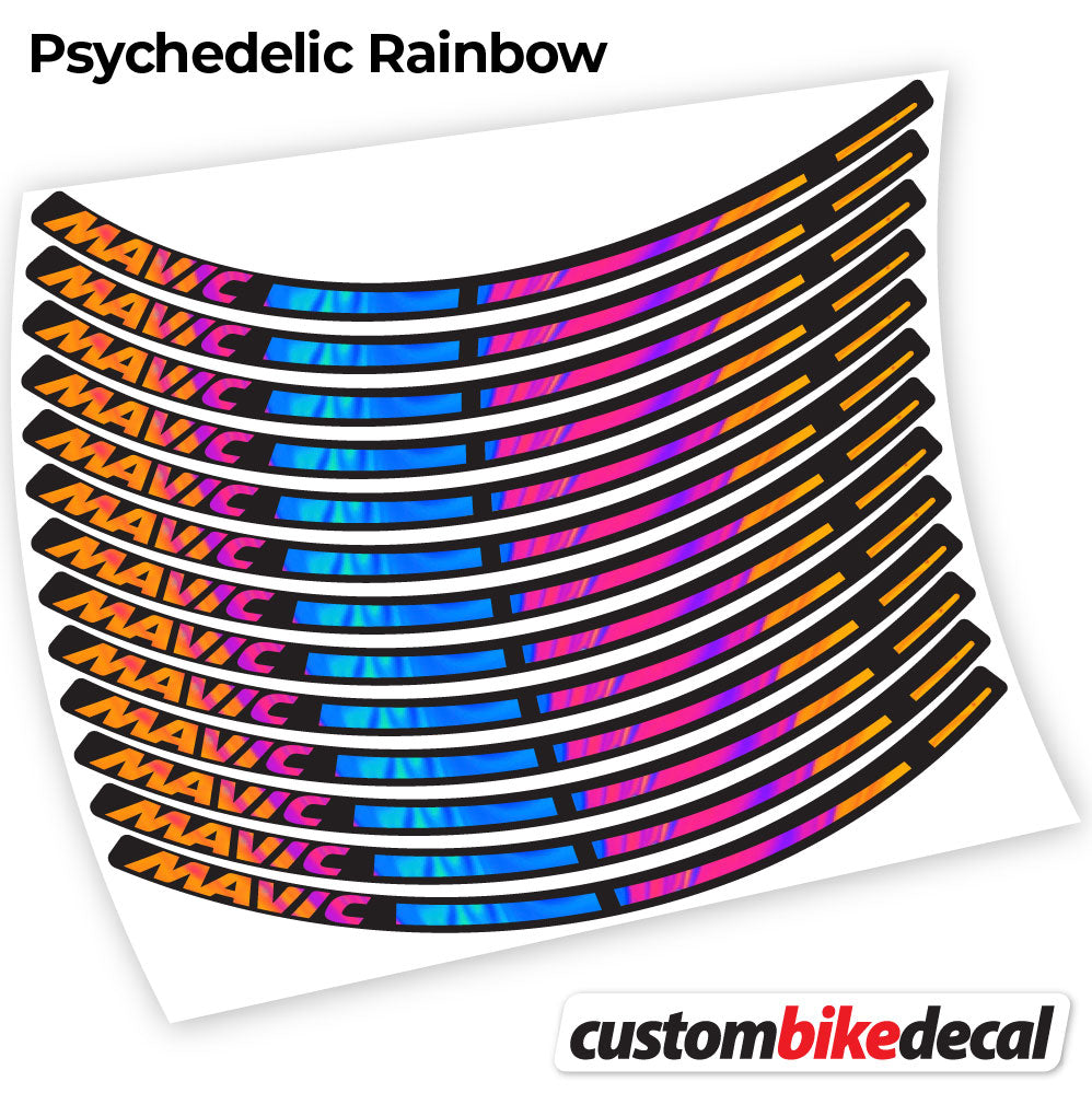 Adesivi Cerchi MTB Mavic in vinile - Arcobaleno Psichedelico
